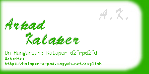 arpad kalaper business card